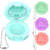 FRCOLOR Empty Eyeshadow Palette Rose Shaped Lipstick Case with Mirror Refillable Mini Makeup Box Travel Cosmetics Container Sample for Powder 4pcs view 1