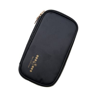 KALLORY Nail Brush Storage Japanese Makeup Brushes Rolling Case Makeup Brush Roll up Case Manicure Pen Holder Nail Pen Bag Nail Pen Holder Nail Salon Supplies Fabric Black Multifunction