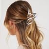BARTOSI Metal Claw Clips Gold Hair Clips Large Hair Clips Fashion Hair Accessories for Women and Girls (Pack of 2) view 3