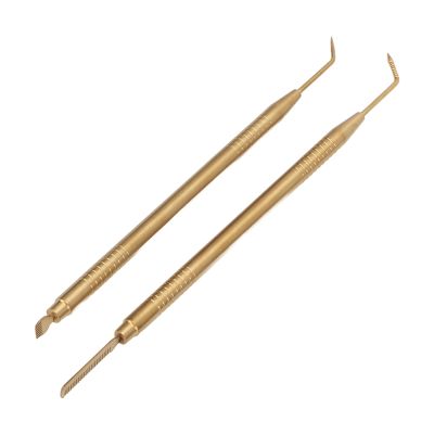 2 Pieces Eyelash Perm Tool,Lash Separator Tint Tool,Stainless Steel Lash Rods Tool with Comb for Eyelash Eyebrow Perming Tinting Curling Extensions (Gold)