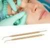 2 Pieces Eyelash Perm Tool,Lash Separator Tint Tool,Stainless Steel Lash Rods Tool with Comb for Eyelash Eyebrow Perming Tinting Curling Extensions (Gold) view 3