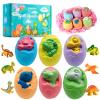 Bath Bombs for Kids - XL Dino Eggs Bath Bomb with Surprise Toys Inside, Kids Bath Bomb Gift Set, Natural Bubble Bath, Dinosaur Bathbombs Birthday Gift for Boys Girls, Christmas Stocking Stuffers Gift view 1