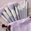 13pcs Make Up Brushes Tool Kit for Home Beauty Salon, Handheld Soft Blending Cosmetics Brushes Kit for Face Powder Concealer, Easy Using Beauty Brushes Set for Beginners and Makeup Lovers(Purple) view 2