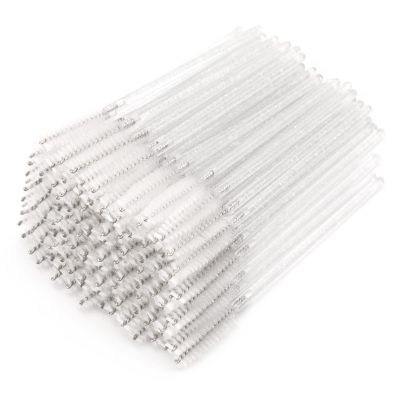 G2PLUS 300PCS Crystal Mascara Wands, White Eyelash Brush Applicator, Disposable Spoolies Makeup Kits for Applying Mascara, Lash Extensions and Eyebrow Brush