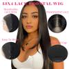 13x4 Lace Front Human Hair Wigs (18inch,180% Density) Brazilian Remy Straight Natural Color Wigs For Black Women Pre plucked Transparent Glueless Lace Wig With Baby Hair view 3