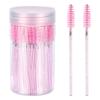 G2PLUS 100PCS Eyelash Brush, Ajustable Disposable Mascara Wands, Crystal Lash Spoolie, Eyebrow Spoolie Brush with Container for Makeup, Eyelash Extensions (Pink) view 1
