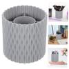 FOMIYES Makeup Rotating Organizer Rotating Makeup Brush Holder Plastic Pen Pot Multi Grid Pencil Holder view 3