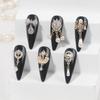 12pcs Gold Nail Charms Metal Alloy Zircon Pearl Crystal Rhinestone Nail Decoration for Girls & Women DIY Jewellery view 4