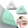 pistro 2 Pieces Eyebrow Trimmer Beauty Tool Lightweight Knife Safety Facial Stainless Steel Shaving Removerl Makeup Triangle for Women - White Green view 4