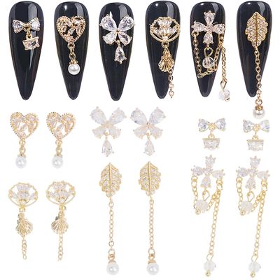 12Pcs Nail Charm Nail Art Metal Alloy Zircon Rhinestone for Nail Glitter Nail Crystal Gemstone Jewellery Nail Diamond Rhinestone Charm for Girl Woman Craft DIY Nail Art Decoration
