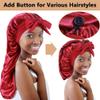 2pcs Long Satin Bonnets with Tie Band, Large Braid Bonnet Silky Hair Cap for Locs Women Sleeping, C view 3