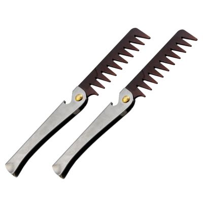 FOMIYES 2pcs Vintage Folding Oil Hair Comb for Men Stainless Steel Handle Lightweight Grooming Tool for Beard and Hair Styling for Home and