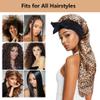 2pcs Long Satin Bonnets with Tie Band, Large Braid Bonnet Silky Hair Cap for Locs Women Sleeping, B view 4