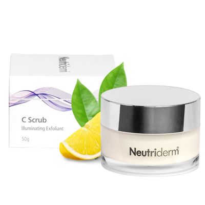 Neutriderm C Scrub - Vitamin C Facial Exfoliator, Gentle Anti-Aging Scrub for Skin Discoloration, Deep Pore Cleanser, Natural Australian Skincare, Suitable for All Skin Types, 50g