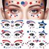 4th of July Temporary Tattoos Stickers Independence Day Face Tattoo 20 Sheets Flag Decals Eye Makeup Sticker Red Blue White USA Flag Star Stickers Patriotic Body Art Decoration Tattoo Stickers view 1