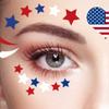 4th of July Temporary Tattoos Stickers Independence Day Face Tattoo 20 Sheets Flag Decals Eye Makeup Sticker Red Blue White USA Flag Star Stickers Patriotic Body Art Decoration Tattoo Stickers view 2
