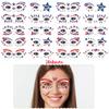 4th of July Temporary Tattoos Stickers Independence Day Face Tattoo 20 Sheets Flag Decals Eye Makeup Sticker Red Blue White USA Flag Star Stickers Patriotic Body Art Decoration Tattoo Stickers view 4