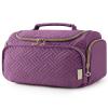 BAGSMART Travel Toiletry Bag, Large Wide-open Travel Bag for Toiletries, Makeup Cosmetic Travel Bag with Handle, Purple-Large view 1