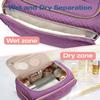BAGSMART Travel Toiletry Bag, Large Wide-open Travel Bag for Toiletries, Makeup Cosmetic Travel Bag with Handle, Purple-Large view 2