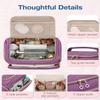 BAGSMART Travel Toiletry Bag, Large Wide-open Travel Bag for Toiletries, Makeup Cosmetic Travel Bag with Handle, Purple-Large view 3