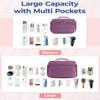 BAGSMART Travel Toiletry Bag, Large Wide-open Travel Bag for Toiletries, Makeup Cosmetic Travel Bag with Handle, Purple-Large view 4