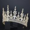 Luxury Cubic Zirconia Royal Queen Crown for Women Large Bridal Tiara for Prom Pageant Sweet 16 Quinceanera Birthday Princess Headpieces Wedding Hair Accessories (Gold) view 4