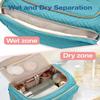 BAGSMART Travel Toiletry Bag, Large Wide-open Travel Bag for Toiletries, Makeup Cosmetic Travel Bag with Handle, Blue-Large view 2