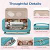 BAGSMART Travel Toiletry Bag, Large Wide-open Travel Bag for Toiletries, Makeup Cosmetic Travel Bag with Handle, Blue-Large view 3