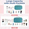 BAGSMART Travel Toiletry Bag, Large Wide-open Travel Bag for Toiletries, Makeup Cosmetic Travel Bag with Handle, Blue-Large view 4