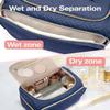 BAGSMART Travel Toiletry Bag, Large Wide-open Travel Bag for Toiletries, Makeup Cosmetic Travel Bag with Handle, Navy-Large view 2