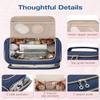 BAGSMART Travel Toiletry Bag, Large Wide-open Travel Bag for Toiletries, Makeup Cosmetic Travel Bag with Handle, Navy-Large view 3