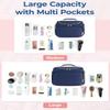 BAGSMART Travel Toiletry Bag, Large Wide-open Travel Bag for Toiletries, Makeup Cosmetic Travel Bag with Handle, Navy-Large view 4