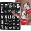 6Pcs Nail Art Stamping Templates Set with French Line Flowers Leaves Smiley Heart Design Art Stamping Kits DIY Printing Tools Fashion Art Decoration for Women and Girls view 4