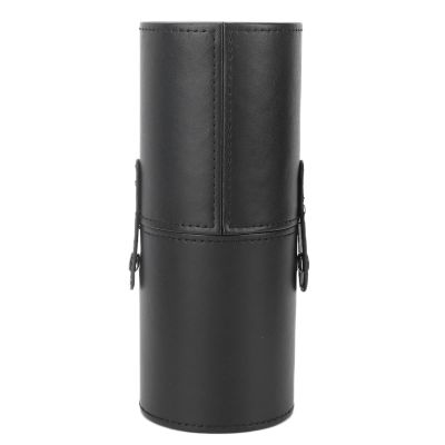 Black Makeup Brush Holder Organizer, Large Capacity Cosmetics Brushes Case with Reasonable Structure, Portable PU Cosmetic Brush Storage Bag for Travel, Keep Your Makeup Brush and Desktop Tidy