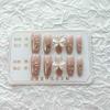 RikView Long Press on Nails Coffin Acrylic Nails Nude Nails with Butterflies Design Glossy Fake Nails 24 PCs view 3