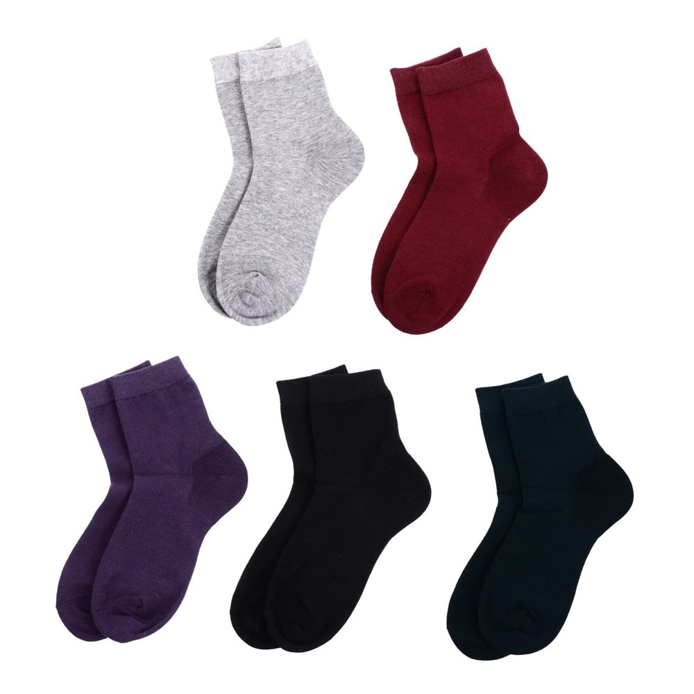 FOMIYES 5pairs Women Gel Silicone Crack Socks Moisturizing Cotton Mid-Calf Socks for Foot Care Soft and Comfortable Random Colors