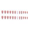 RikView Brand White Long Coffin Acrylic Press-on Nails, 24 PCS Ballerina Shaped, Glossy Finish, Full Well Tips, French Tips for Women and Girls view 4