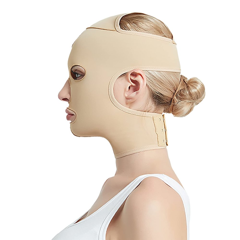 Full Face Sleeping Belt, Reusable V Shape Cheek Chin Slimming Belt Strap Face Mask Bandage,Thin Massage Shaper,V Line Face Belt (M)