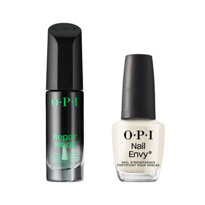 OPI Repair Mode Bond Building Nail Serum, Patented Ulti-Plex Technology , Keratin Protein, Clear, 0.3 fl oz + OPI Nail Envy, Strengthening Treatment, Clear, Original, 0.5 fl oz, Vegan Formula