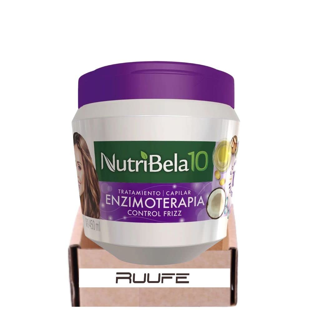 Hair repair Frizz Control Nutribela 10 tratamiento capilar Enzimoterapia 450ml (15.88 Fl Oz) hair repair Frizz Control for woman