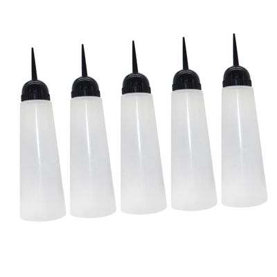FOMIYES 5pcs Hair Dye Bottles Refillable Shampoo Containers Oblique Nozzle for Hair Coloring for Salon Use -leak Design Graduated Scale for Precision