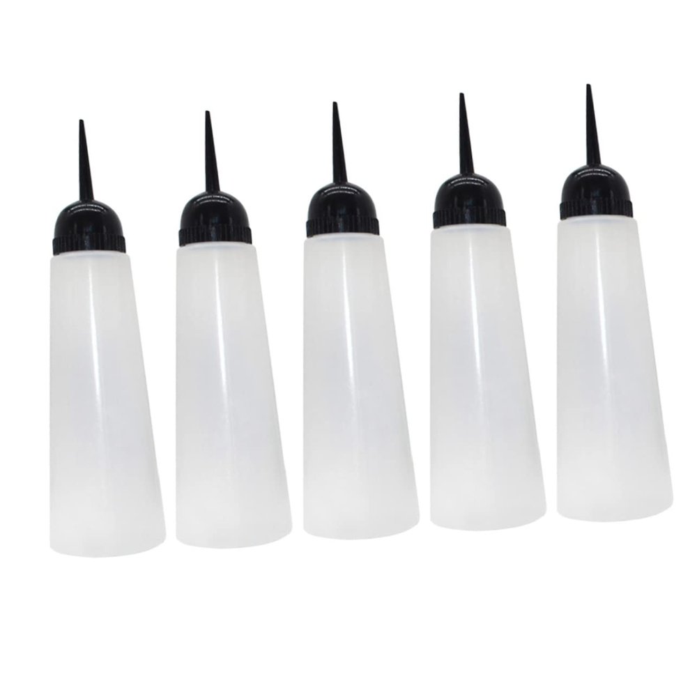 FOMIYES 5pcs Hair Dye Bottles Refillable Shampoo Containers Oblique Nozzle for Hair Coloring for Salon Use -leak Design Graduated Scale for Precision