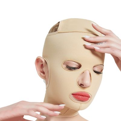 Full Face Sleeping Belt, Reusable V Shape Cheek Chin Slimming Belt Strap Face Mask Bandage,Thin Massage Shaper,V Line Face Belt (L)