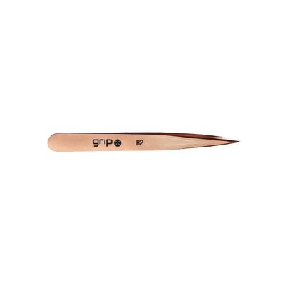 Grip Tweezer Pointed Tip Rose Gold R2 Precision Stainless Steel Tweezers for Ingrown Hair & Fine Hair Removal Sharp Tip for Targeted Tweezing Elegant Non-Slip Rose Gold Finish