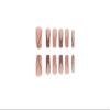 FRUJCDKI Extra Long Fake Nails Ballerina Press on Nails Matte Acrylic Nails for Women and Girls 24Pcs (Brown) view 2