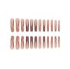 FRUJCDKI Extra Long Fake Nails Ballerina Press on Nails Matte Acrylic Nails for Women and Girls 24Pcs (Brown) view 3