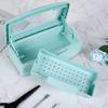 Gusnilo Barbicide Disinfectant Box Nail Art Tools Sanitizing Tray Disinfectant Container Nail Tool Sterilizer Box Plastic Clean Sterilizer Box Storage Organizer for Nail Manicure Tool (Light Green) view 3