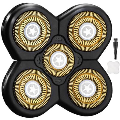 ANYSONIC Star 5 Blades Shaver Replacement Heads Compatible with Freedom Gold Head Shaver, ANYSONIC 5 Blades Replacement Blades Wet and Dry Use(5 Blades, Gold)