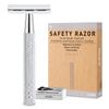 Double Edge Safety Razor for Men and Women, Single Blade Razors, with 10 Stainless Steel Blades, Reusable Metal Razor, Smooth and Close Shave, Sustainable, Plastic Free, Silver view 1