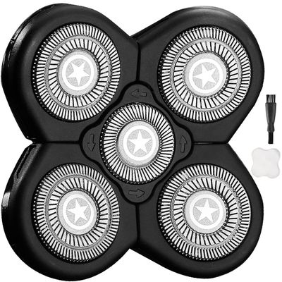 Universal 5 Blades Men's Electric Shaver Replacement Heads (5 Star series) for Head Shaver Universal replacement heads Wet and Dry (5 Blades, Black)